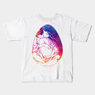 Pregnant Egg Woman drawing colorful Kids T-Shirt